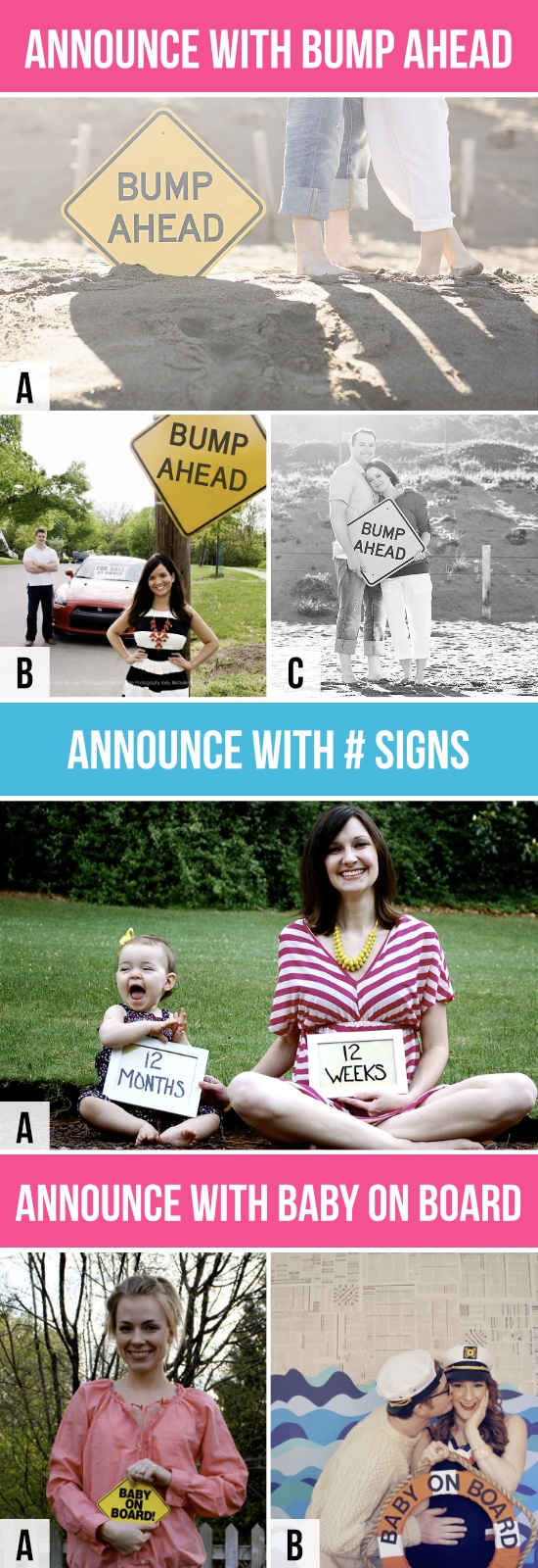 3 Pregnancy Announcements with Signs