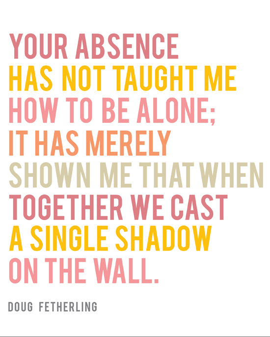 10. â€œYour absence has not taught me how to be alone; it merely has ...