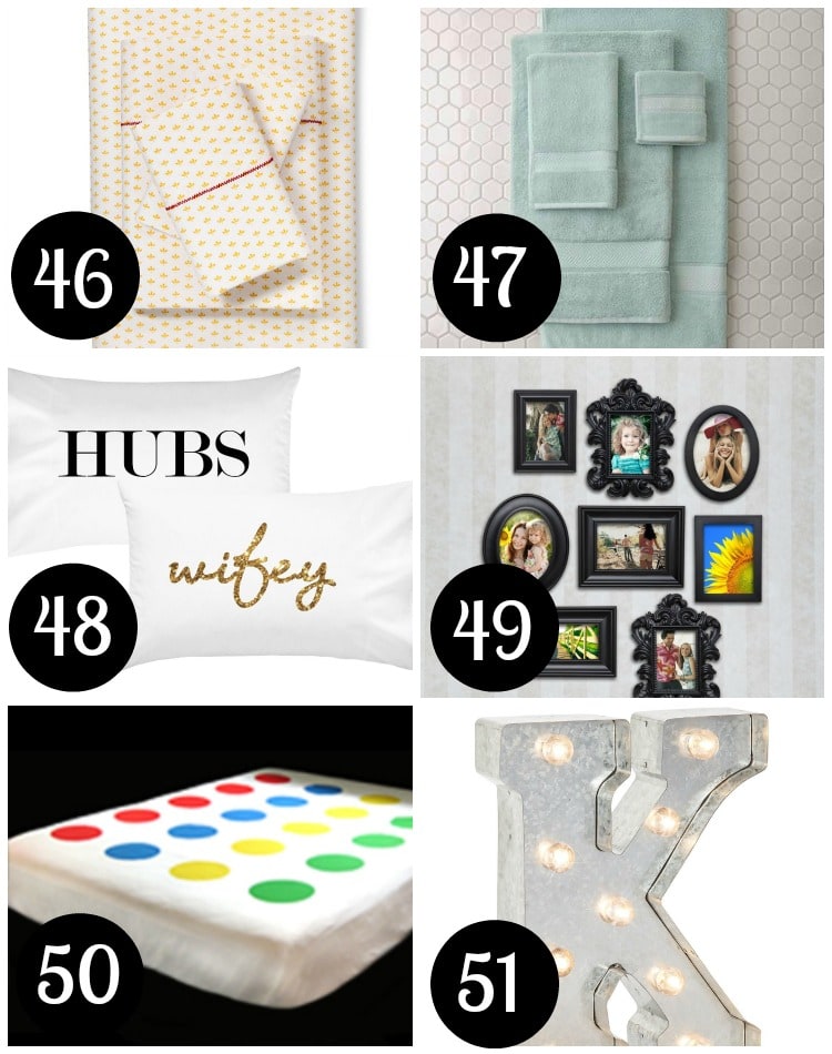 Gift ideas for newly weds' bed and bath!