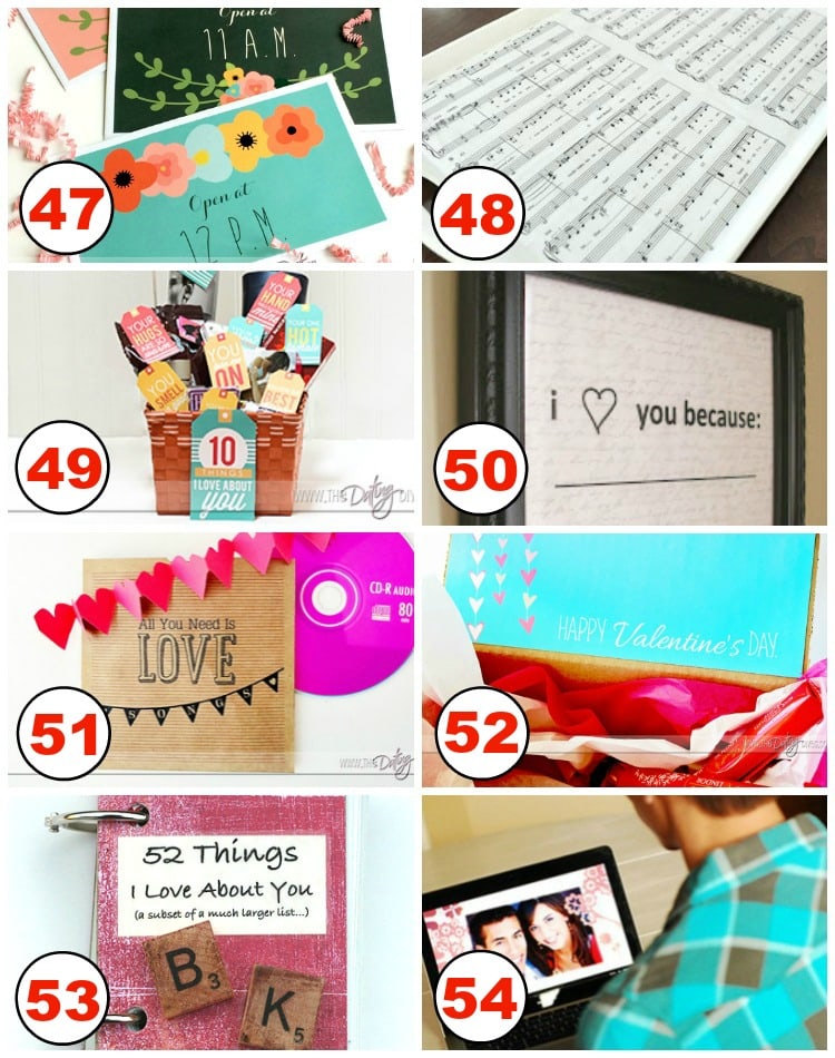 collage of valentines ideas for husband