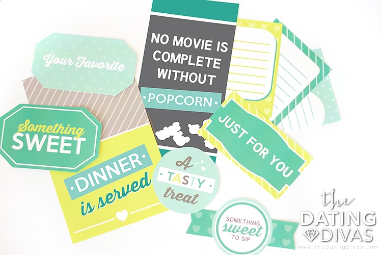 Printables for dinner, treats, and a movie!