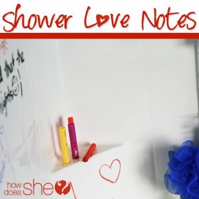 A review on the website: HowDoesShe? featuring this shower love notes post.