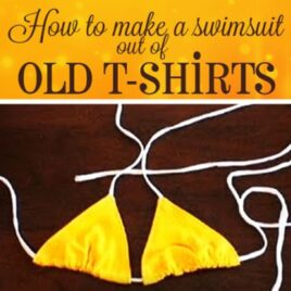 Fun in da sun - a DIY bikini swimsuit made out of a shirt.