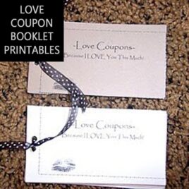 Homemade DIY love coupon booklet.