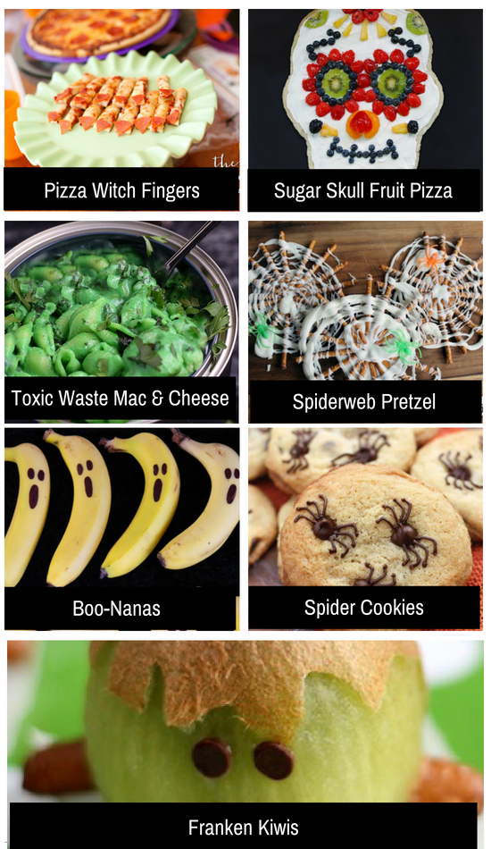 Food ideas for Halloween.