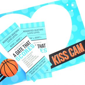 Supplies for a basketball themed date night.