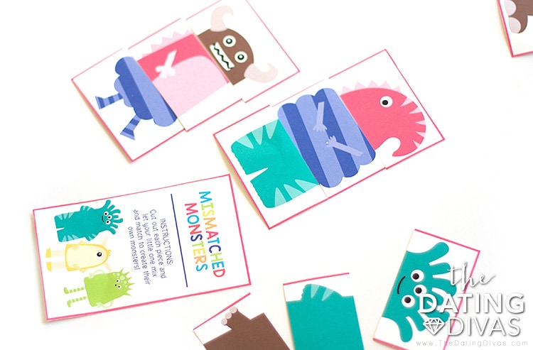 Cute monsters game included in The Kid Date Box