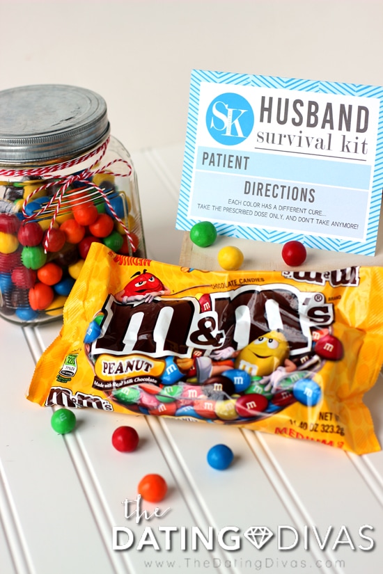 Husband Survival Kit with M&M's