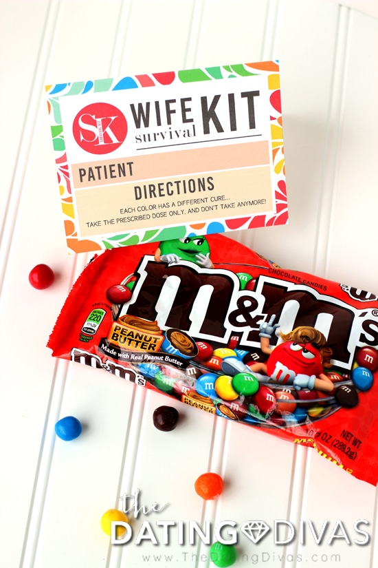 Wife Survival Kit with M&M's