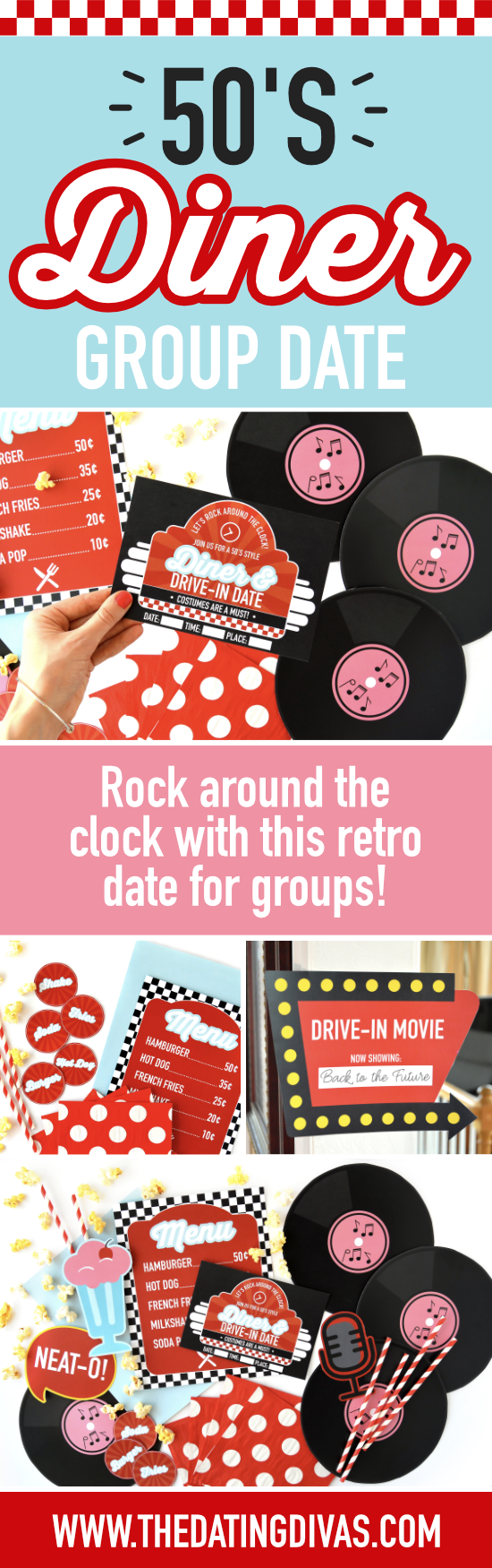 I LOVE all things 50's style! Can't wait to do these date night ideas! #thedatingdivas #50s #50stheme