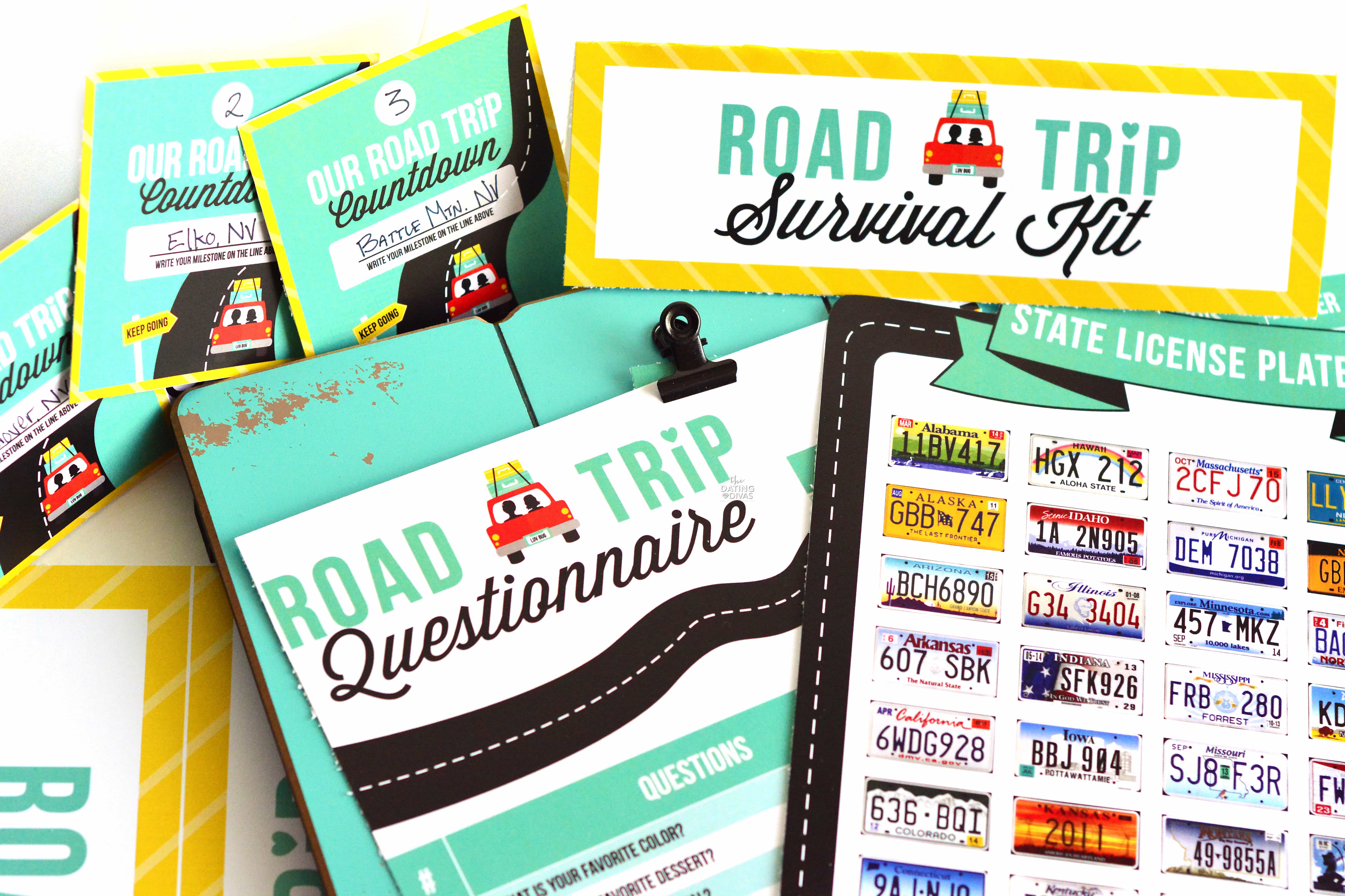 A FREE printable pack for your upcoming road trip.