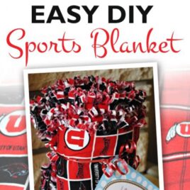 DIY NCAA or NFL sports blanket tutorial.