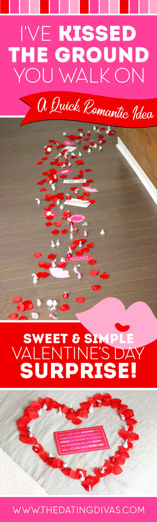 Kissed the Ground You Walk On Valentine's Day Surprise #romanticvalentines #vdayidea