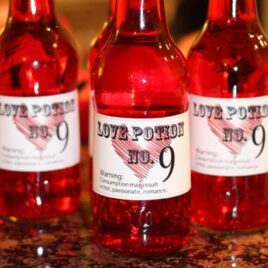 Love Potion printable drink labels perfect for a Valenine's Day party.