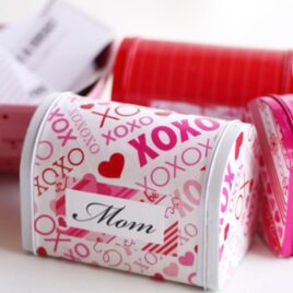 Mailboxes for love notes - a darling Valentine's Day mailbox idea.