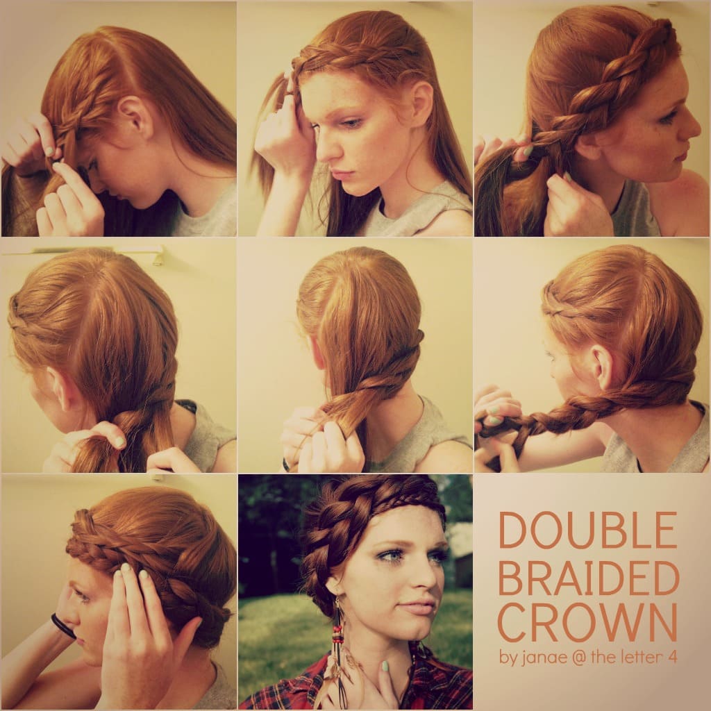 Hair Tutorial: Double Braided Crown by Janae at The Letter 4 Hair Tutorial: Double Braided Crown by Janae at The Letter 4