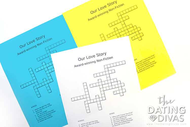 Example pages for how to make your own crossword puzzle | The Dating Divas