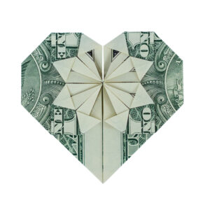 Dollar Bill Origami Heart