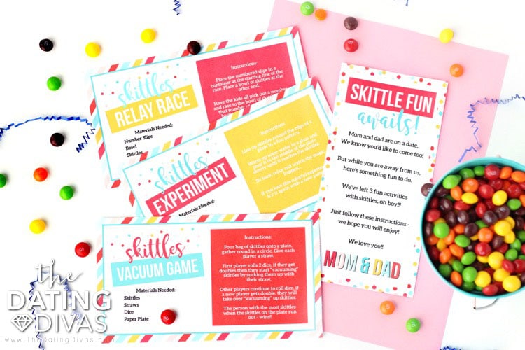 Kid Date Night Envelope Skittles Activities