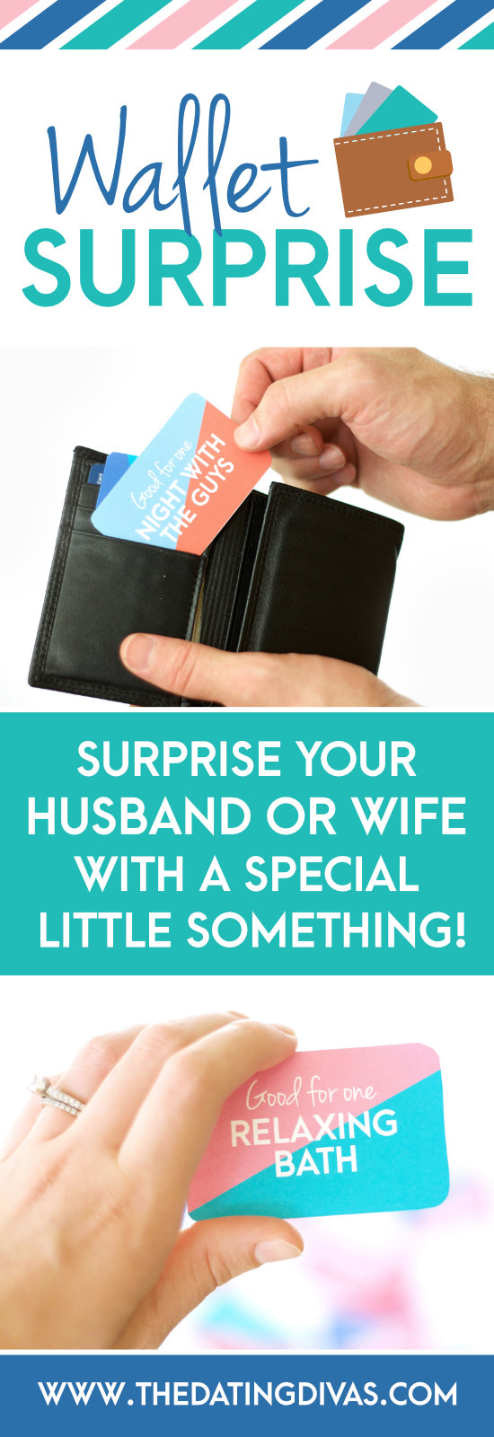 Surprise your husband or wife with special wallet size coupons. #giftforhim #giftforher #coupons