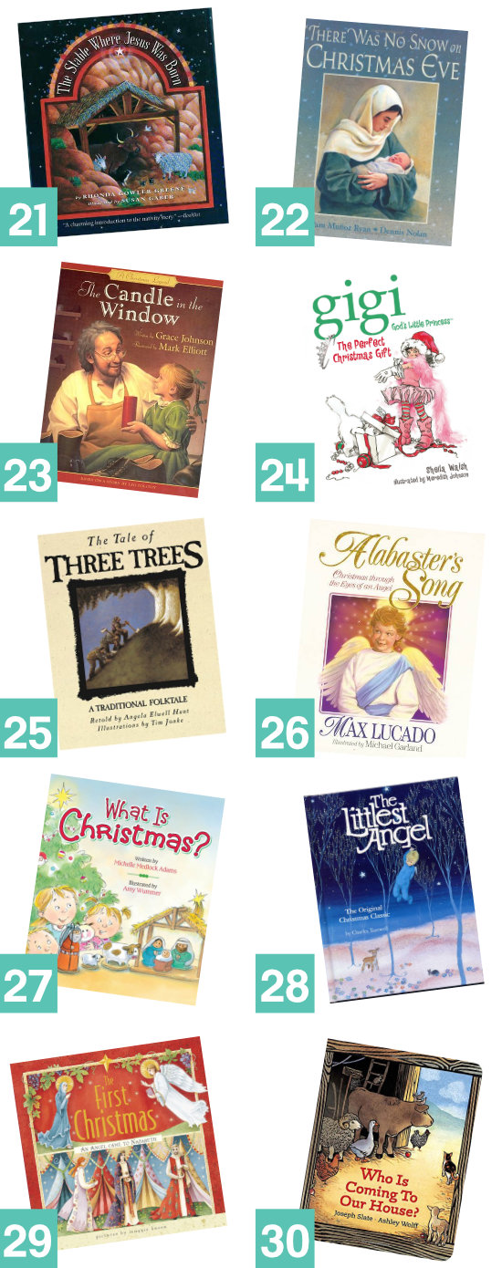 A whole collection of picture books to help keep Christ the center of Christmas. Read one book every night until Christmas!