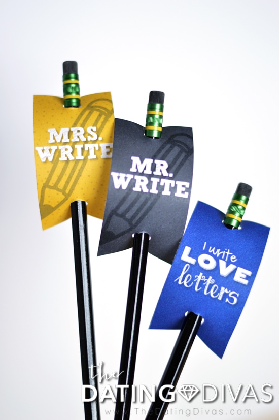 Mr. and Mrs. Write Pencil Toppers