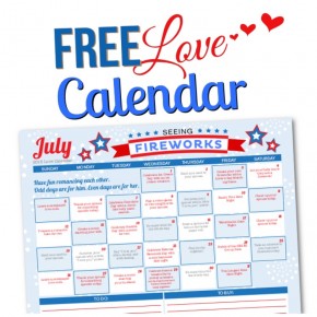 2015 July Love Calendar