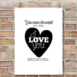 Printable I Love You Poster