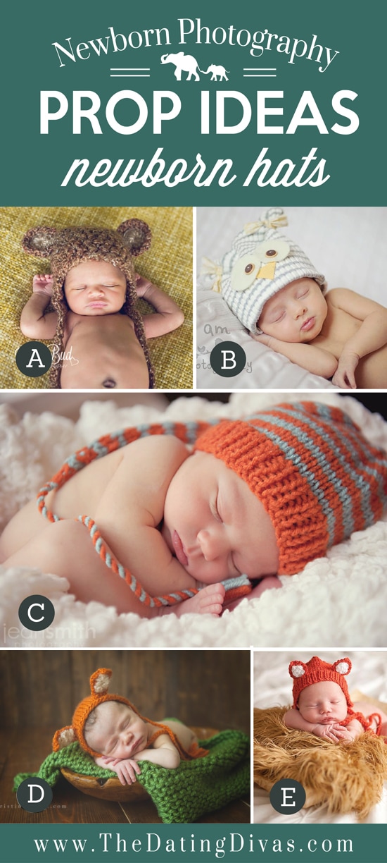 Newborns prop ideas using hats Newborns prop ideas using hats