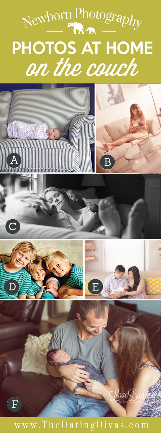 Newborn photos on the couch