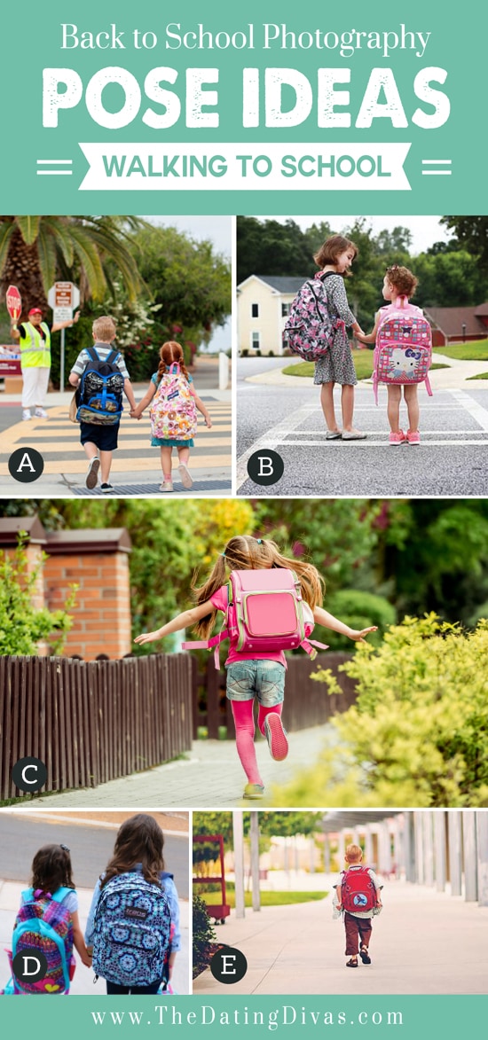 Fun and easy photo ideas while kids are walking to school | The Dating Divas