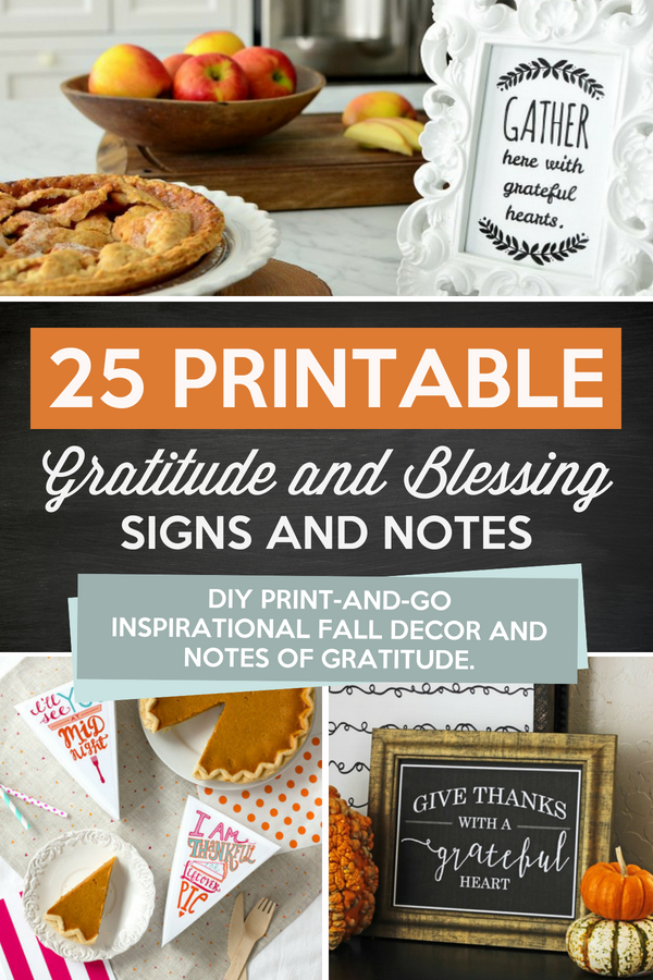 Fall Printable Gratitude and Blessing Notes and Signs