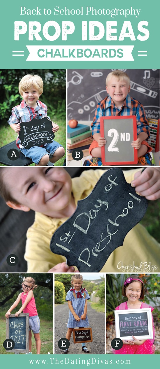 Chalkboard sign prop ideas for their first day of school photoshoot | The Dating Divas