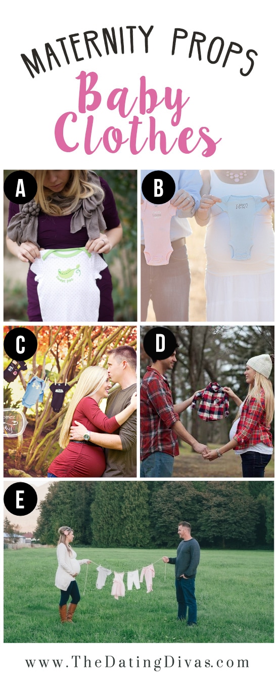 Baby Clothes as Prop for Maternity Photo Shoot