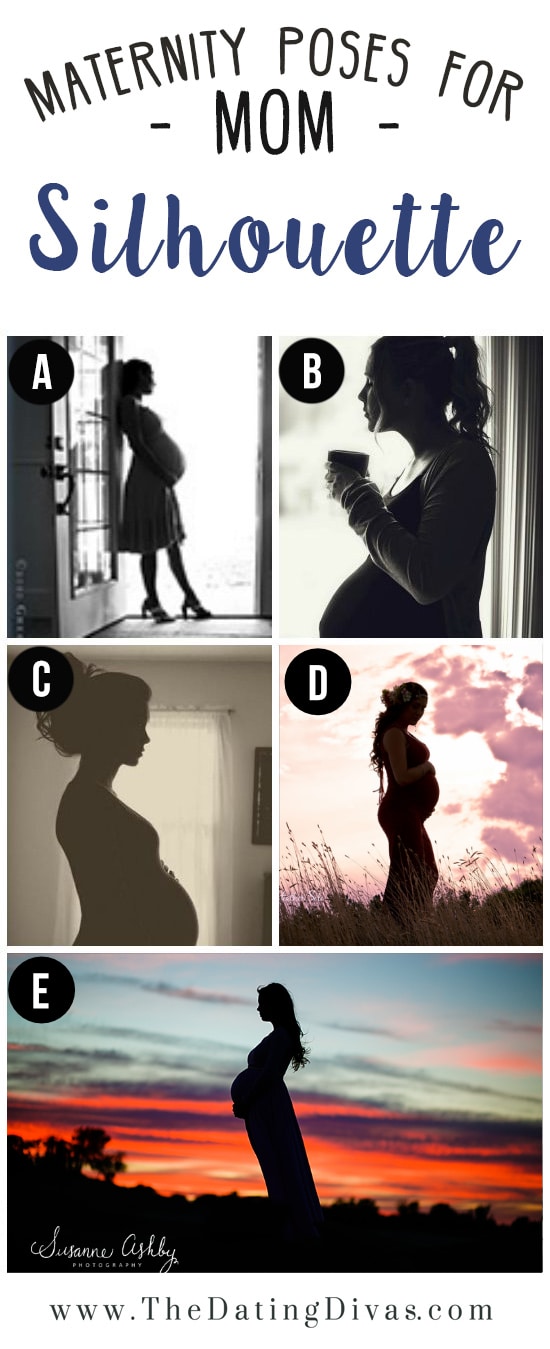 5 Pcitures of Women Showing Silhouette Maternity Poses 