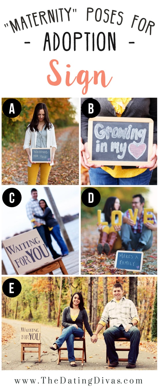 Adoption Photoshoot Ideas Using Sign for Prop