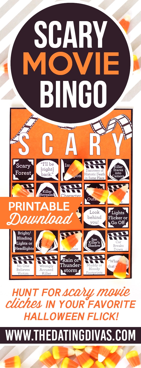 Scary Movie BINGO game - this is the best way to watch a scary movie! #MovieBingo #TheDatingDivas