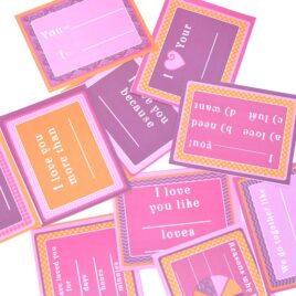 Show your love with unique fill-in-the-blank cards!