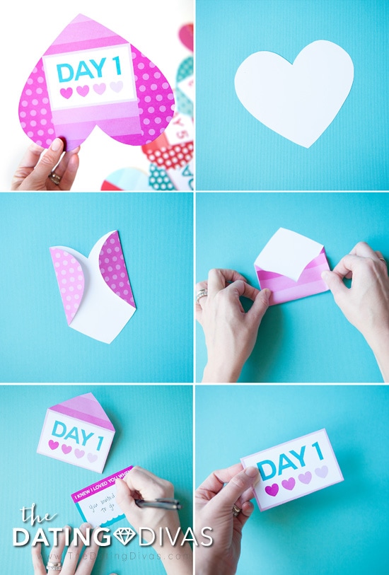 Valentine's Day Countdown with Heart Envelopes