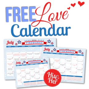 Free Printable July Love Calendar 2016