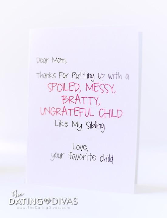 Hilariously Funny and FREE Printable Mother's Day Cards from The Dating Divas
