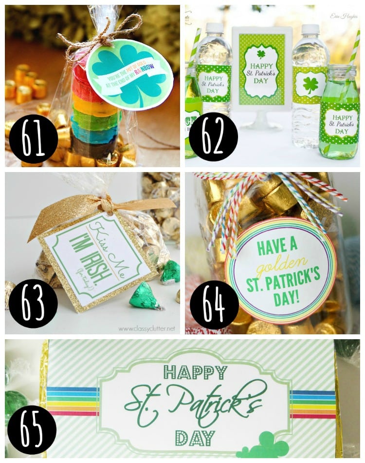 st patrick's day treat label printables