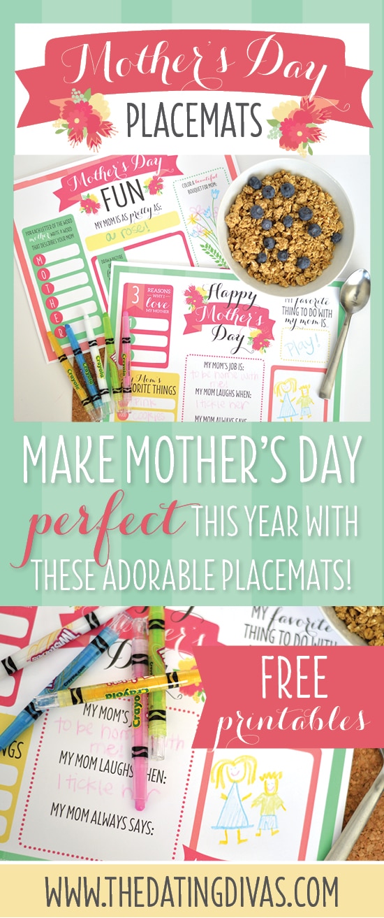 Mother's Day Printable Placemats