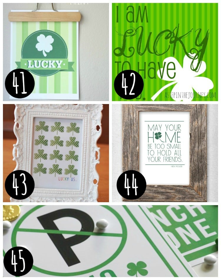 st patrick's day printables ideas for free in a collage