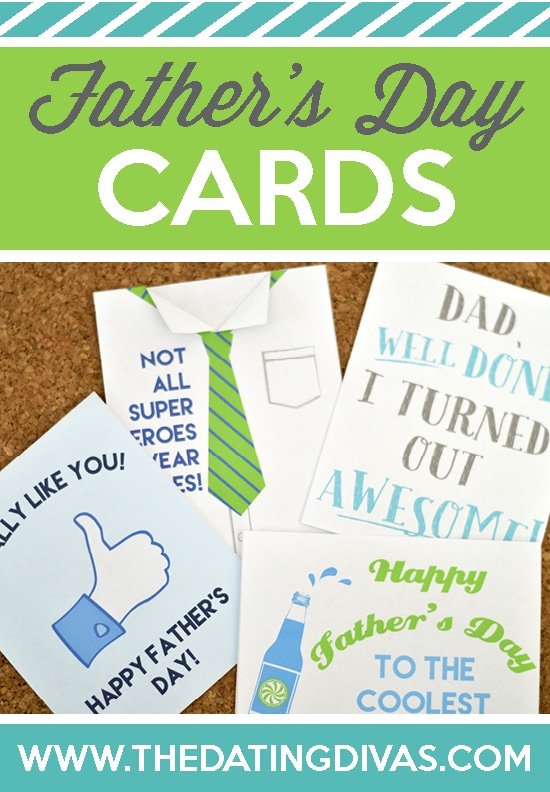 Free printable Fathers Day cards! LOVE the DIY Fathers Day tie card. They can be printed from home and there's even a matching printable envelope! #TheDatingDivas #FathersDay #PrintableFathersDayCards #FreePrintableFathersDayCards