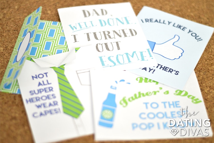 DIY free printable fathers day cards