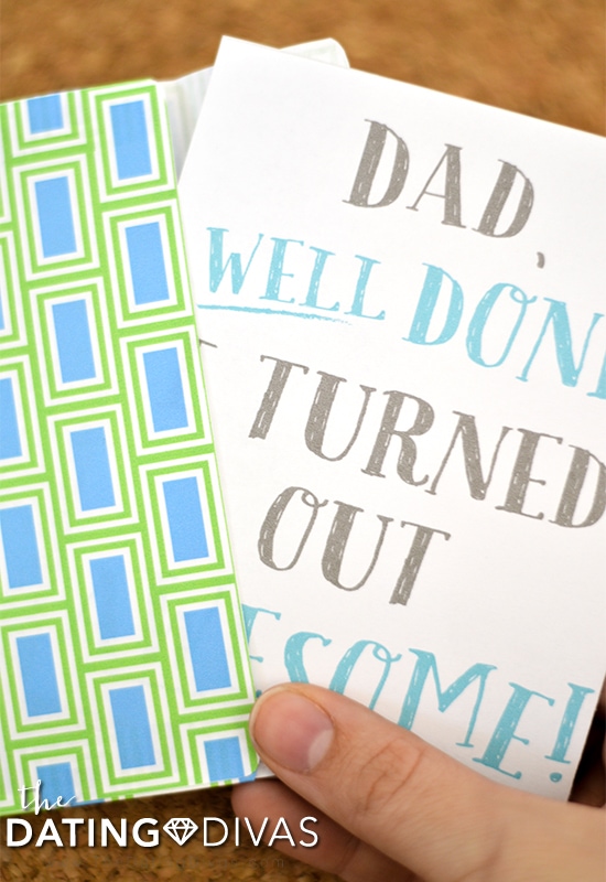 Fathers Day printable card DIY