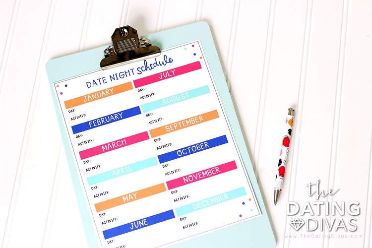 Mini Mom and Dad Dates Schedule