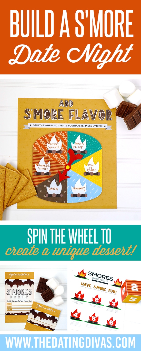 Have to try this Smores Bar Date Night! It's perfect for a super fun group date night OR can be adapted for just two people. And the printables are FREE! #TheDatingDivas #SmoresBar #GroupDateIdeas