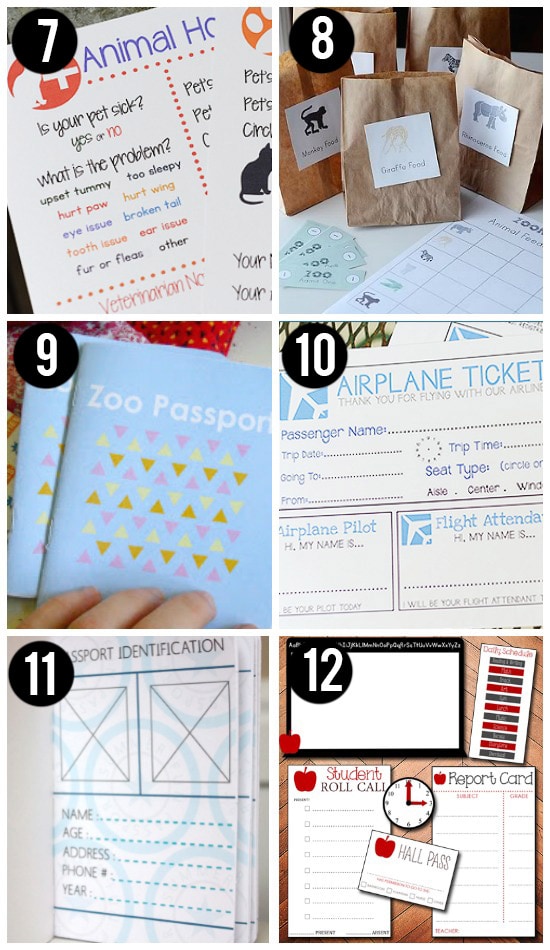 Free Pretend Play Printables